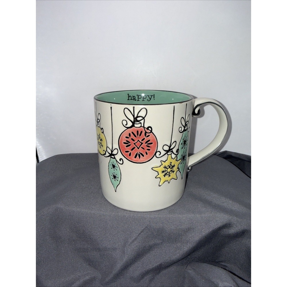 Spectrum Designz 'Happy' Mug Large Christmas Ornaments Coffee Cup 2017